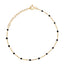 A dainty chain bracelet with beaded color enamel stations. Made with adjustment links.