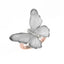 Butterfly-shaped ring with rose gold band on a white background