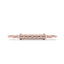 Rose gold bracelet with star and moon designs on a white background