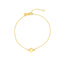 A gothic font initial letter bracelet with a thin cable chain and lobster clasp.