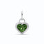 A rare green lab diamond heart bezel set with ribbed sides. simple and modern, available in solid yellow, white and rose gold.