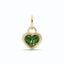 A rare green lab diamond heart bezel set with ribbed sides. simple and modern, available in solid yellow, white and rose gold.