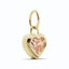 A heart shaped pink diamond pendant bezel set with ribbed edges and a oval bail.