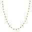 Product picture of an enamel beaded station chain. This chain has a color beaded element spaced with gold cable links. Showing black color.