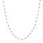 Product picture of an enamel beaded station chain. This chain has a color beaded element spaced with gold cable links.