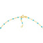 Product picture of an enamel beaded station chain. This chain has a color beaded element spaced with gold cable links.