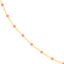 Product picture of an enamel beaded station chain. This chain has a color beaded element spaced with gold cable links. Light Pink