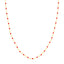 Product picture of an enamel beaded station chain. This chain has a color beaded element spaced with gold cable links. Red