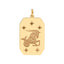 A gold dog tag pendant with a beautiful astrological sign engraved on the surface. Each twelve signs are different and stylish.