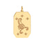 A gold dog tag pendant with a beautiful astrological sign engraved on the surface. Each twelve signs are different and stylish.