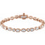 Rose gold bracelet with diamond accents on a white background