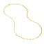 This gold chain features half paper clip and half rolo links. Finished with lobster clasp.