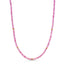 A tourmaline necklace with an ombre look, created with different shaded green and gold bead spacing.