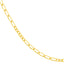Solid gold figaro link chain with elongated link sections mixed with curb chain sections. Great for a vintage style vibes. Clasp