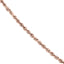 Product picture of a twisted rope chain in solid gold. This style is easy to style and looks good with any charms. Rose gold.