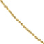 Product picture of a twisted rope chain in solid gold. This style is easy to style and looks good with any charms. Close up.