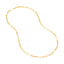 A vintage style paperclip chain with elongated oval link and three square links alternated.