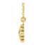 Gold necklace with a pendant on a white background