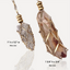 A crystal carrier made in gold filled material. Made to be able to open and insert the crystal of your choice. The beaded closure allows you to move freely and close the carrier.