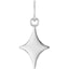 Silver star-shaped pendant on a white background