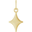 Gold pendant with a diamond-shaped design on a white background