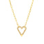 A heart shaped lock connector with diamond pave set on the front. Spring push clasp for easy and secure closure.