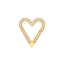 A heart shaped lock connector with diamond pave set on the front. Spring push clasp for easy and secure closure.