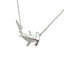 A sterling silver realistic hammer head shark pendant with a silver cable chain attached to the head and tail making it a lively necklace.