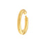 A gold oval simple connector lock with a push closure. This connector is made for open loop necklaces or can be used as a clasp.