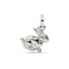 Silver rabbit pendant on a white background
