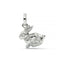 Silver rabbit pendant with star details on a white background