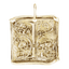 A square pendant with antique vintage wax seal press style letter fonts. This initial pendant looks like the wax seal was pressed into the gold. With a round bail.