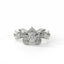 Silver butterfly-shaped earrings with gemstones on a white background