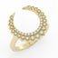 Gold ring with diamond accents on a white background