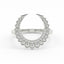 Silver ring with diamond accents on a white background
