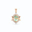 Opal pendant with rose gold and diamonds on a white background