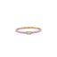 A thin band with colorful enamel and a center baguette stone. This ring is dainty and feminine.