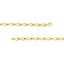 A solid gold vintage inspired tear drop link chain with tear drop shaped links and lobster clasp.