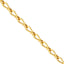 A solid gold vintage inspired tear drop link chain with tear drop shaped links and lobster clasp.