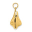 A stylish solid gold fortune cookie charm that can be opened. This charm has a3 dimensional design.