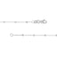 Solid white gold beaded station chain with a gold beaded accent evenly spacing out on a cable chain. White Gold