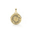 Gold pendant with zodiac symbols on a white background