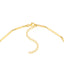 A bar link chain featuring alternating short and long bar links with adjustable extension and lobster clasp. 