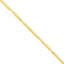 A bar link chain featuring alternating short and long bar links with adjustable extension and lobster clasp. 