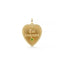 Gold heart-shaped pendant with 'Toi toujours' engraving on a white background