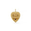 Gold heart-shaped pendant with 'Toi toujours' engraving on a white background