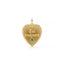 Gold heart-shaped pendant with 'Toi toujours' engraving on a white background