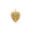 Gold heart-shaped pendant with 'Toi toujours' engraving on a white background
