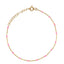 A dainty chain bracelet with beaded color enamel stations. Made with adjustment links. 