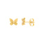 A pair of butterfly studs with ray pattern engraving